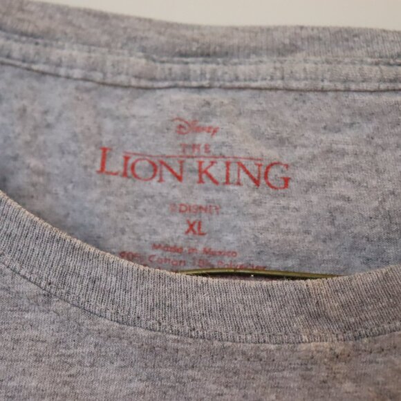 Disney The Lion King Men's Grey T-Shirt – Size XL - Movie - Promo - Animal Print - Picture 4 of 4
